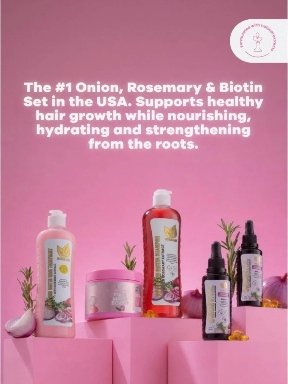 Revitalizing‎ Onion, Rosemary & Biotin Shampoo & Conditioner Treatments #221
